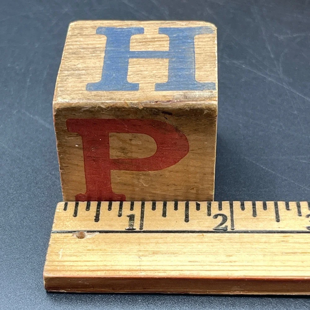 Vintage Wooden Alphabet Blocks Set Primary Colors ABC 123 Nursery Decor 22pcs